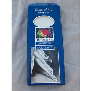 Fruit of The Loom Control Top Pantyhose Sz C Lingerie Ivory vintage NIB feet NOS